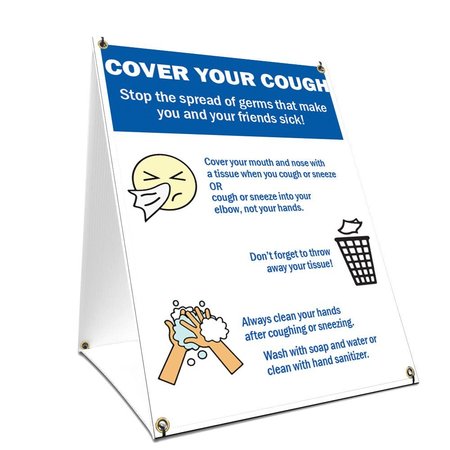 SIGNMISSION OSHA Notice, 36" Height, Coroplast, 24" x 36", Cover Your Cough 2, Cover Your Cough 2 OS-NS-SBC-2436-25569